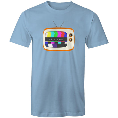 Retro Television, No Signal - Mens T-Shirt Carolina Blue Mens T-shirt Retro