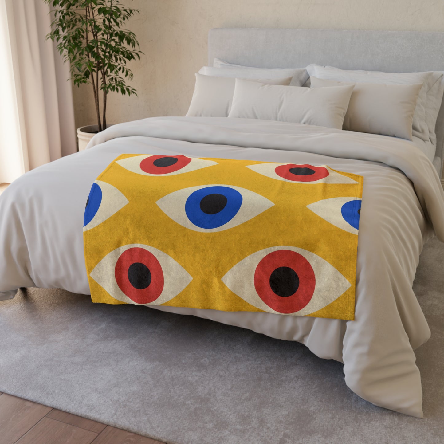 Eyes On Yellow - Soft Polyester Blanket 30'' × 40'' Blanket