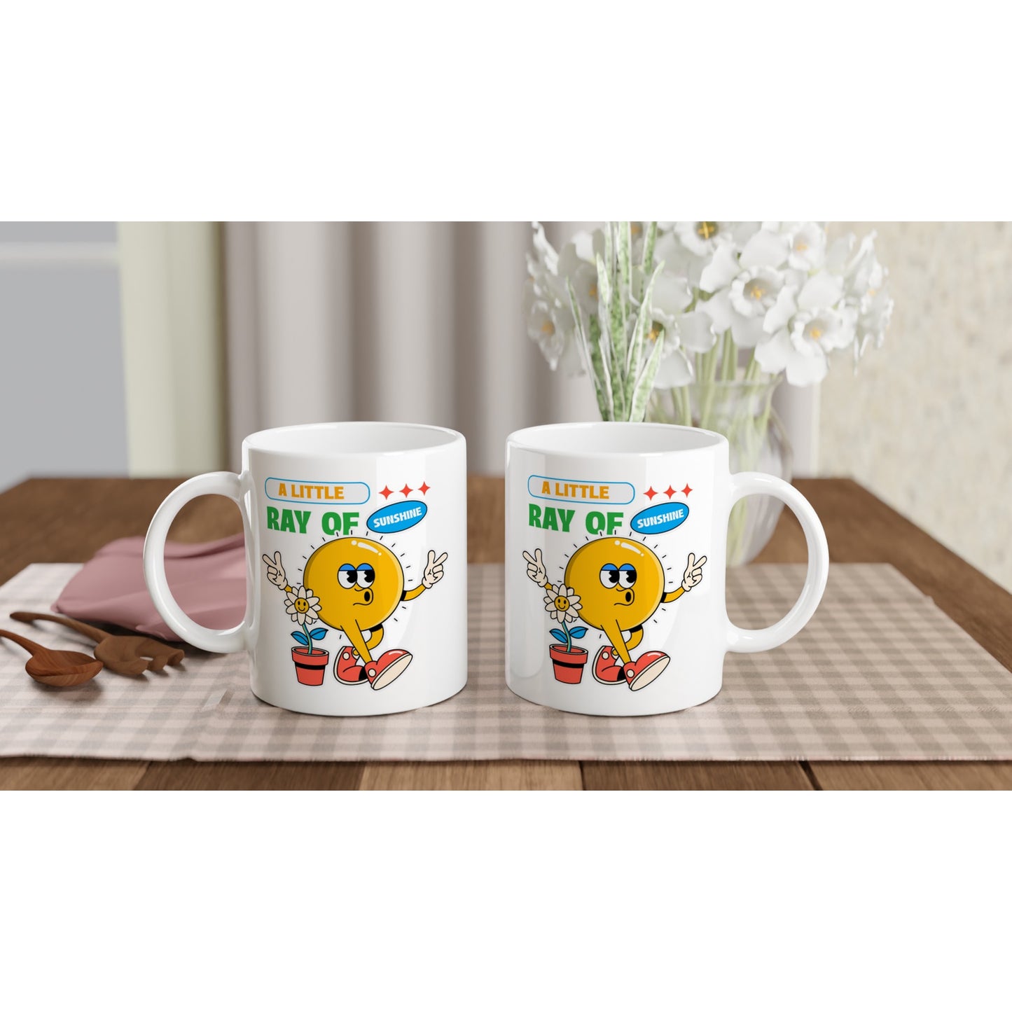 A Little Ray Of Sunshine - White 11oz Ceramic Mug White 11oz Mug Globally Fulfilled Positivity