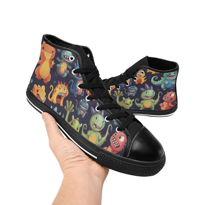 Monster Mania - Kids High Top Canvas Shoes