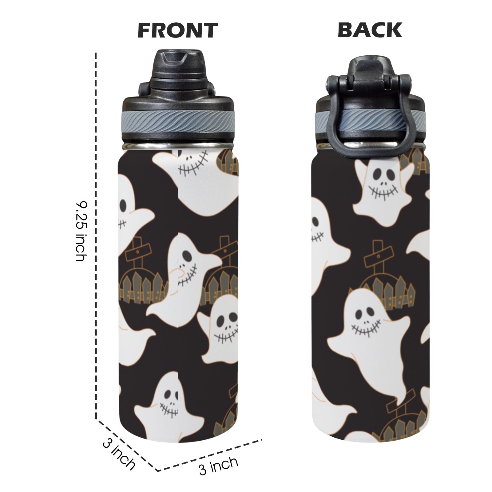 Ghosts - Insulated Water Bottle with Dual-Use Lid (18oz) Insulated Water Bottle with Dual-Use Lid (18oz) Printed Offshore