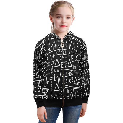 Mathematics - Big Girls' Zip Up Hoodie (Model H58)