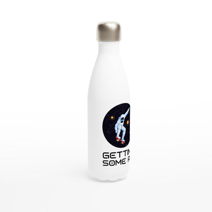 Astronaut Skater, Getting Some Air - White 17oz Stainless Steel Water Bottle White Water Bottle Globally Fulfilled Space