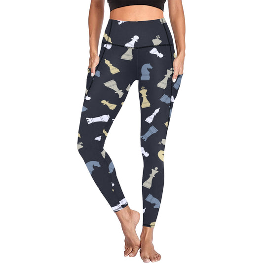 Chess Pattern - Women's Leggings with Pockets