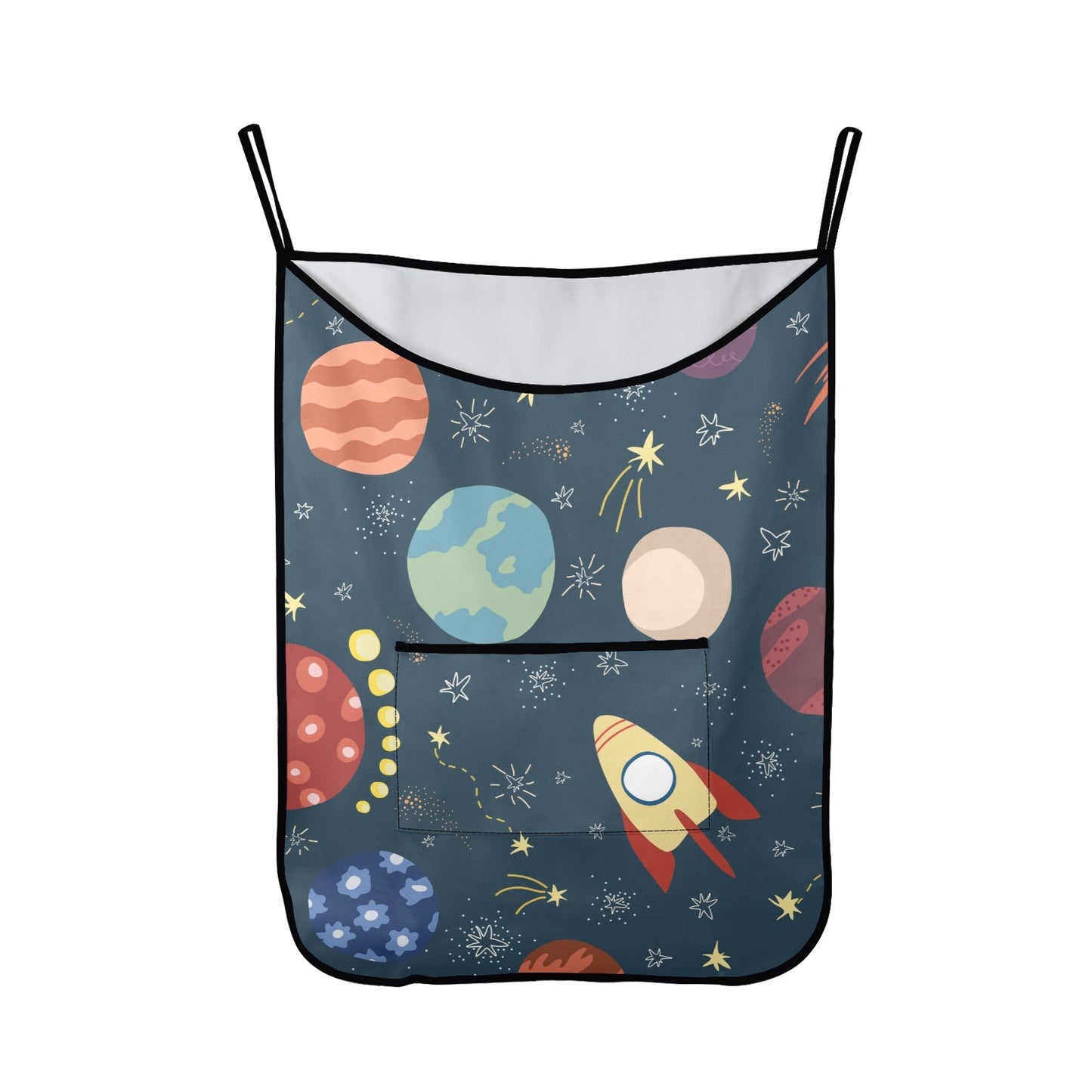 Rocket and Planets In Space - Hanging Laundry Bag