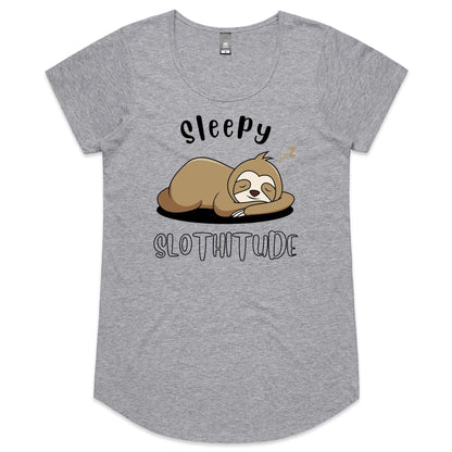 Sleepy Slothitude, Sloth - Womens Scoop Neck T-Shirt