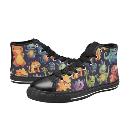 Monster Mania - Kids High Top Canvas Shoes