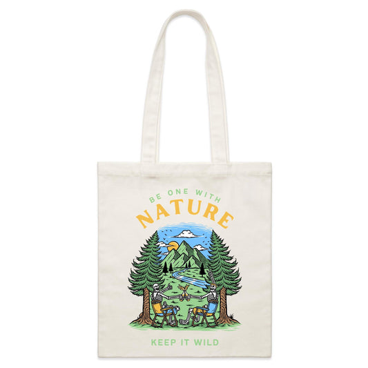 Be One With Nature, Skeleton- Parcel Canvas Tote Bag Default Title Parcel Tote Bag Environment Summer