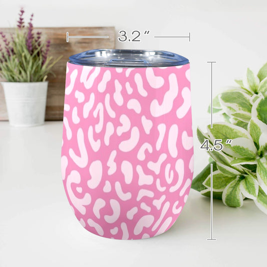 Pink Leopard - 12oz Wine Tumbler 12oz Wine Tumbler animal Printed Offshore