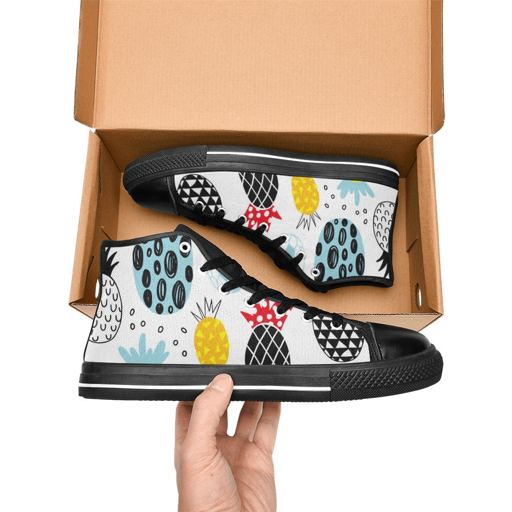 Crazy Pineapples - Men's High Top Canvas Shoes