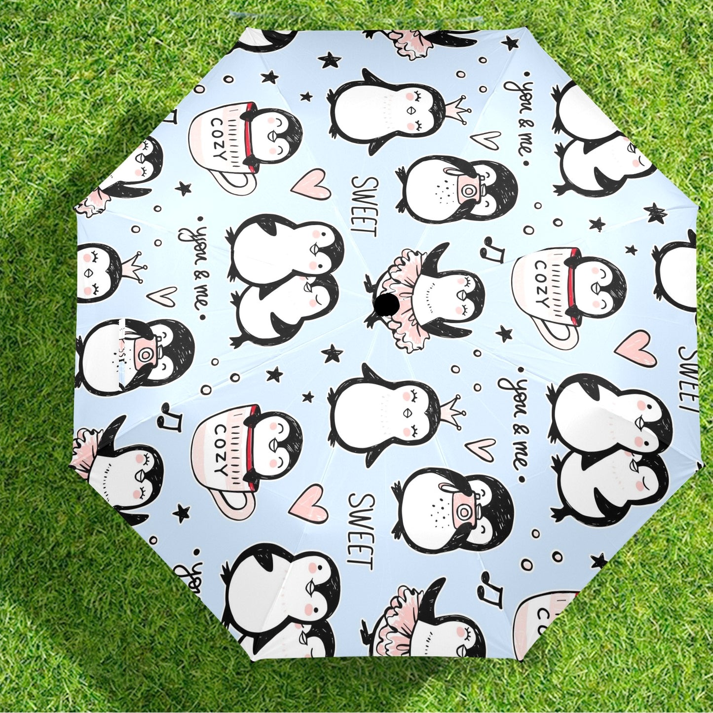 Penguin Love - Semi-Automatic Foldable Umbrella