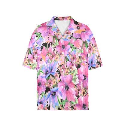 Bright Pink Floral - Womens Hawaiian Shirt