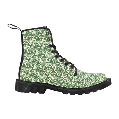 Green Pattern - Martin Boots for Women (Black)