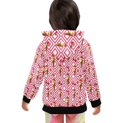 Cherry Ice Cream - Junior Girls Zip up Hoodie