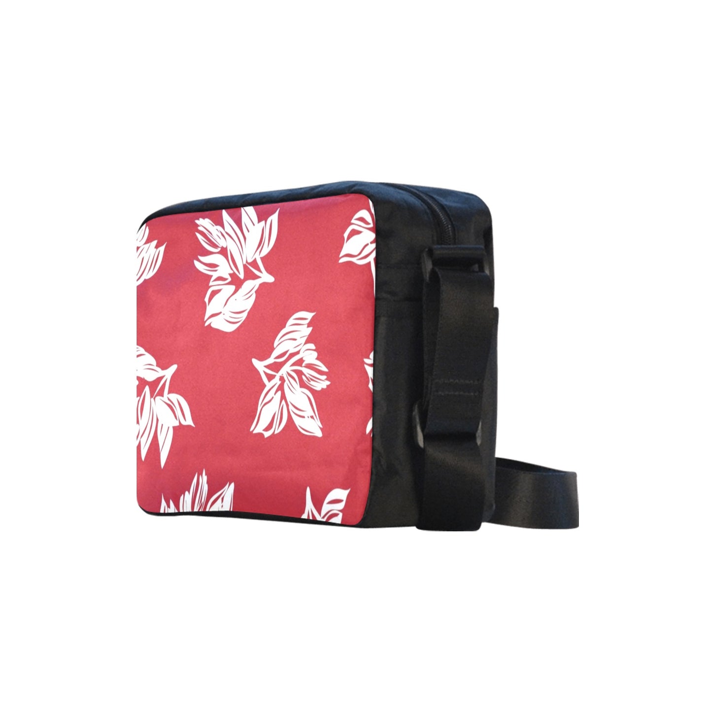 Red Retro Foliage, Hawaiian Flower - Classic Cross-body Nylon Bag