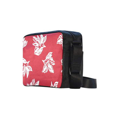 Red Retro Foliage, Hawaiian Flower - Classic Cross-body Nylon Bag