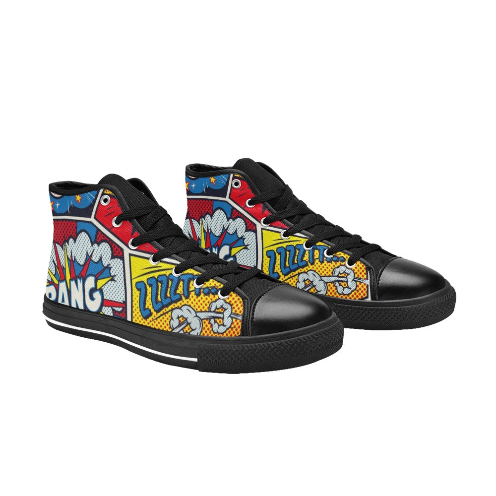 Comic Book - Men's High Top Canvas Shoes