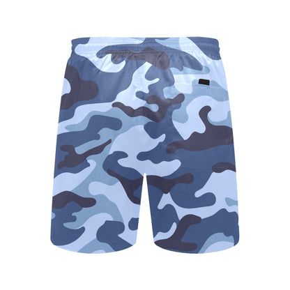 Blue Camouflage - Men's Mid-Length Beach Shorts