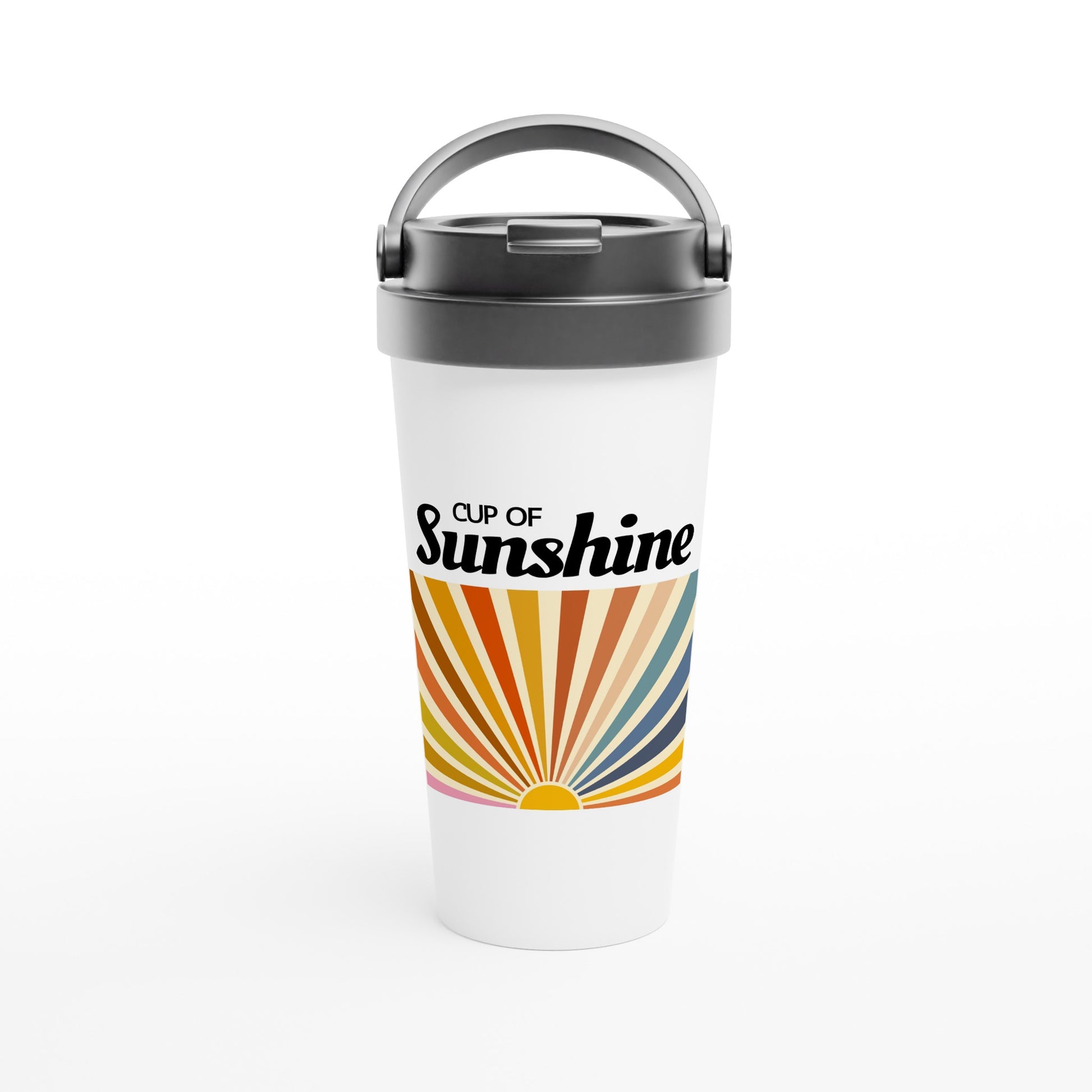 Cup Of Sunshine - White 15oz Stainless Steel Travel Mug Default Title Travel Mug Globally Fulfilled Positivity