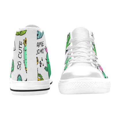 Chatty Cactus - Men's High Top Canvas Shoes