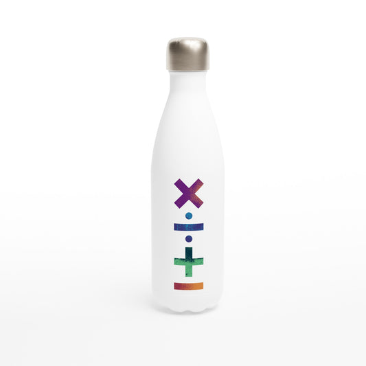 Maths Symbols - White 17oz Stainless Steel Water Bottle Default Title White Water Bottle Maths Science