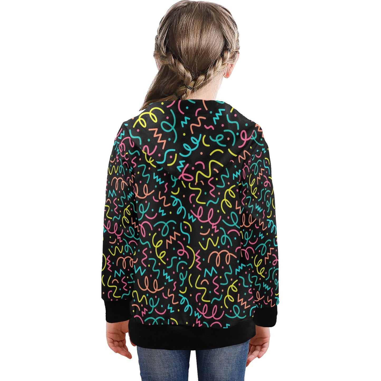 Squiggle Time - Senior Girls Zip Up Hoodie