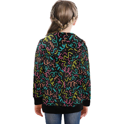 Squiggle Time - Senior Girls Zip Up Hoodie