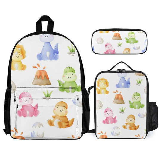 Hatching Dinosaurs - School Backpack Three Piece Set