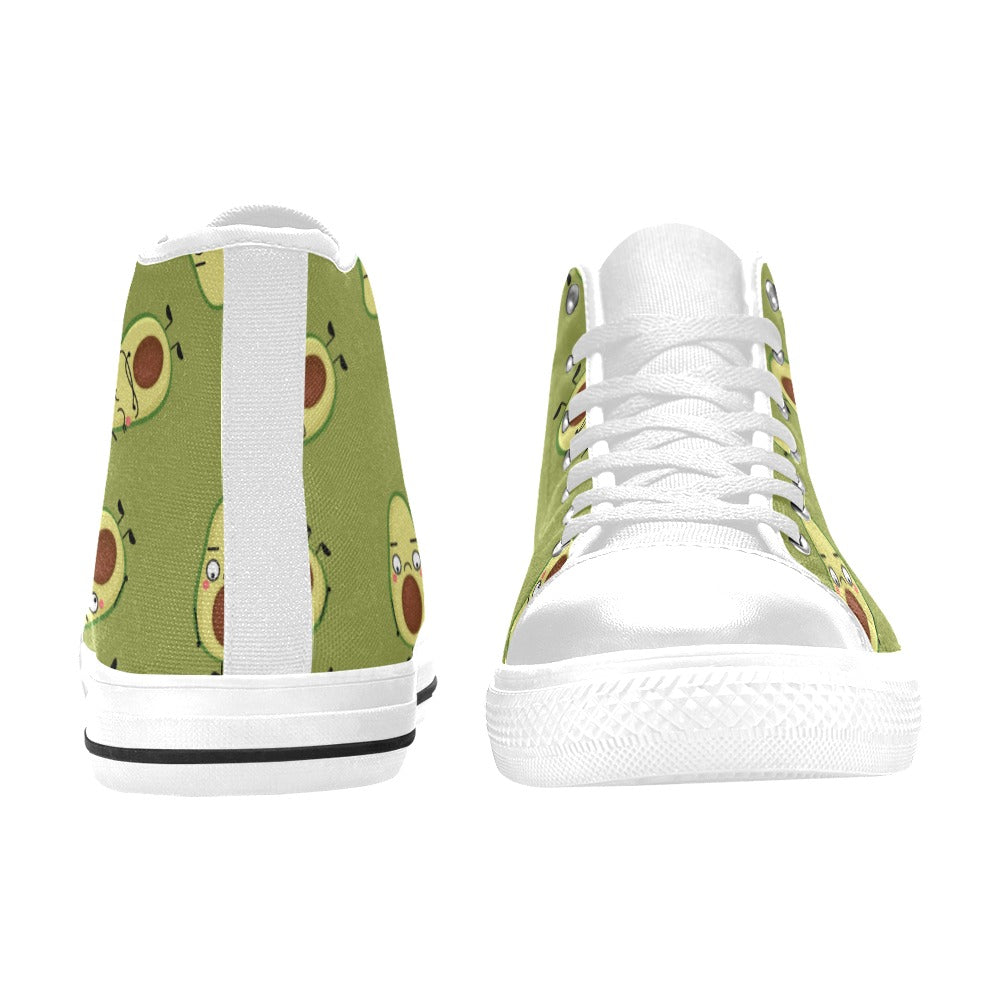 Avocado Characters - Men's High Top Canvas Shoes