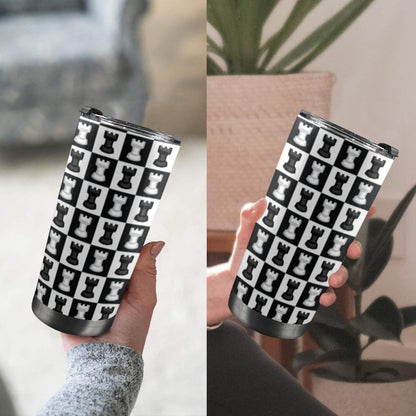 Chess Black And White - 20oz Travel Mug / Tumbler