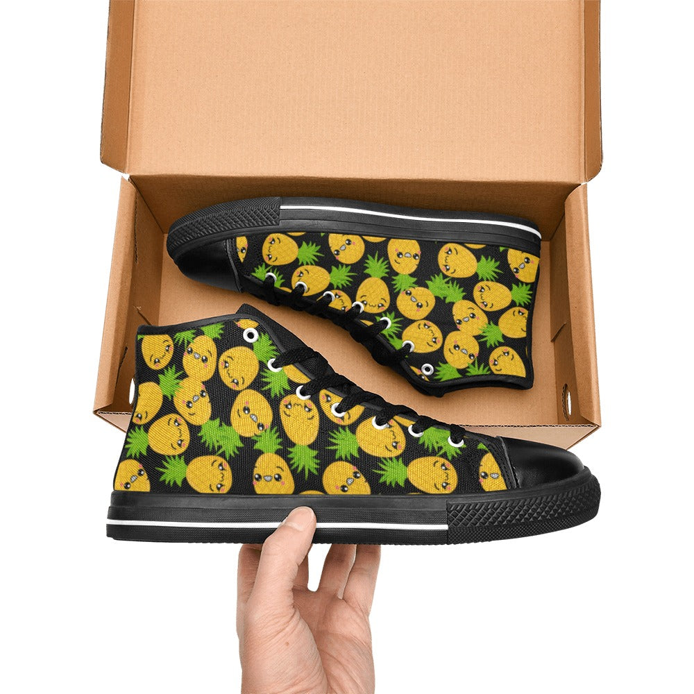 Cool Pineapples - Women's High Top Canvas Shoes