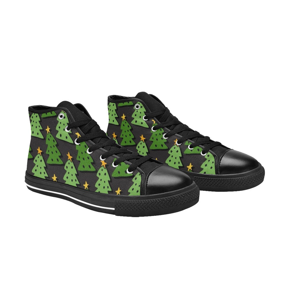 Christmas Trees - Kids High Top Canvas Shoes