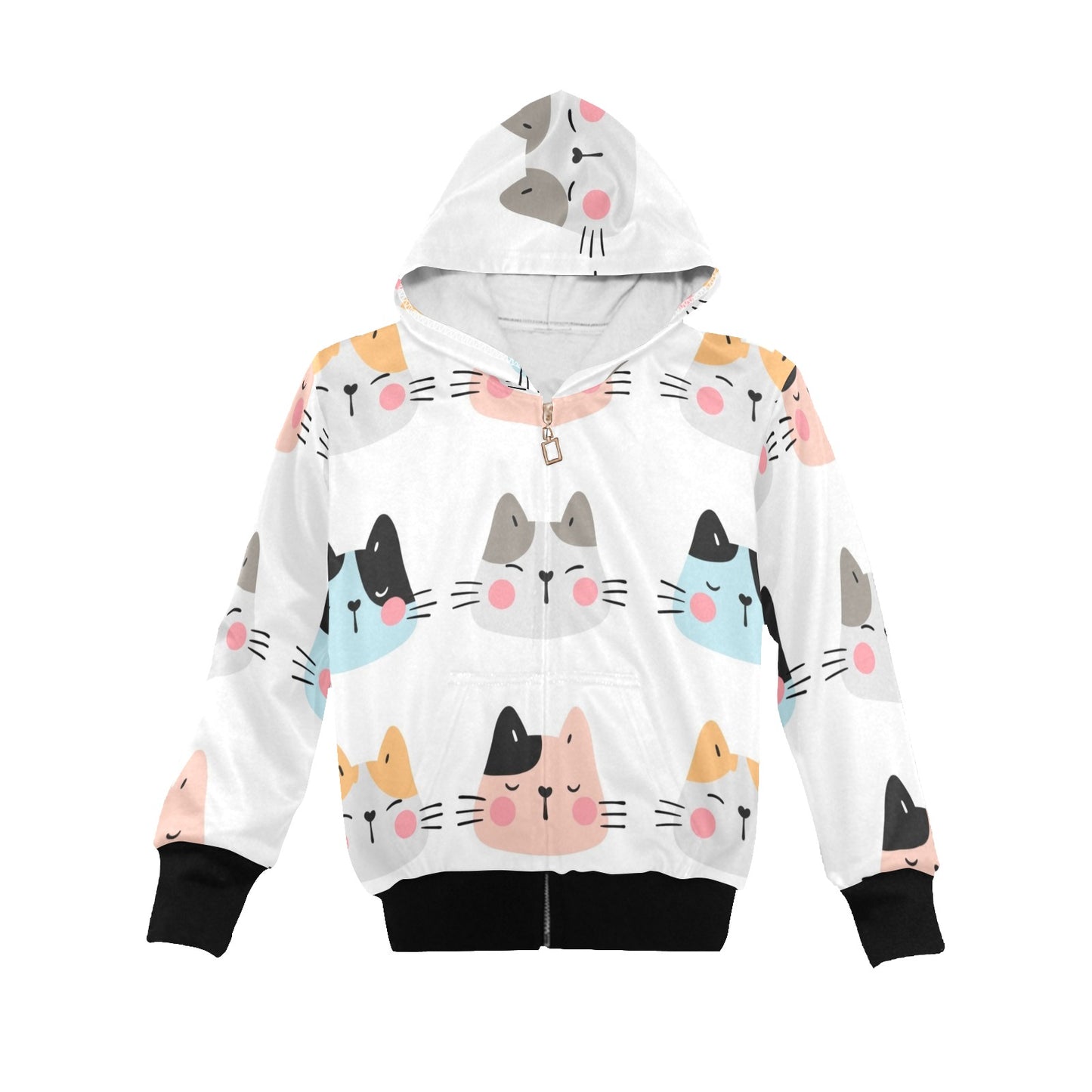 Cat Faces - Senior Girls Zip Up Hoodie