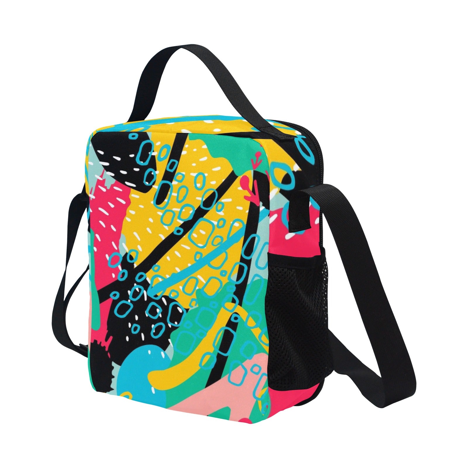 Bright Abstract - Crossbody Lunch Bag for Kids Kids Crossbody Lunch Bag