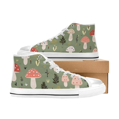 Toadstools - Kids High Top Canvas Shoes