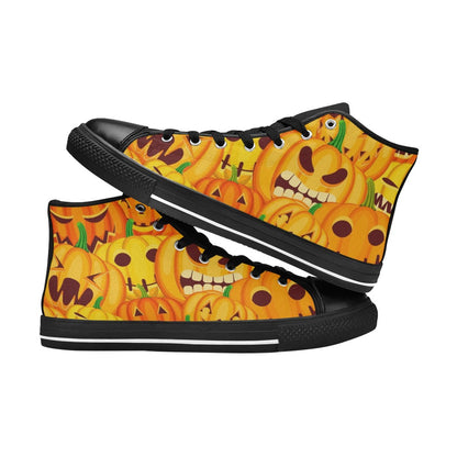 Halloween Pumpkins - Men's High Top Canvas Shoes