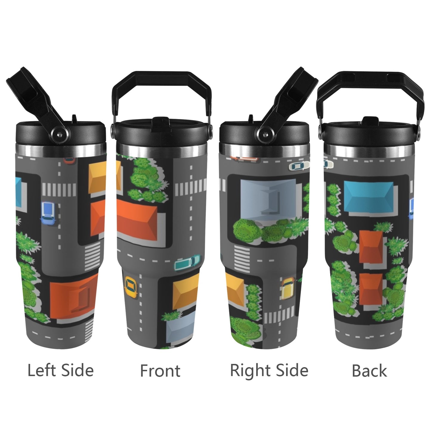 Road Map - 30oz Tumbler with Top Handle