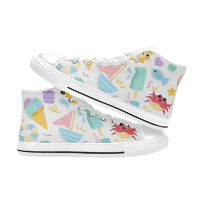 Summer Fun - Kids' High Top Canvas Shoes