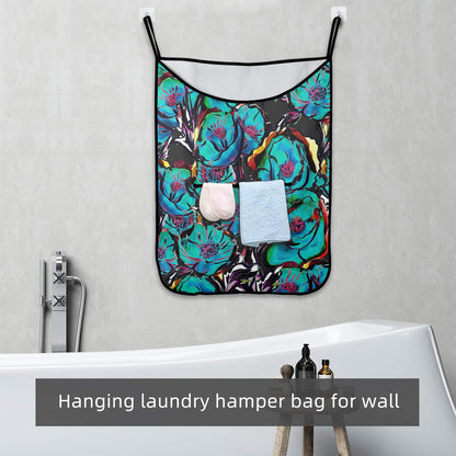 Flower It Blue - Hanging Laundry Bag