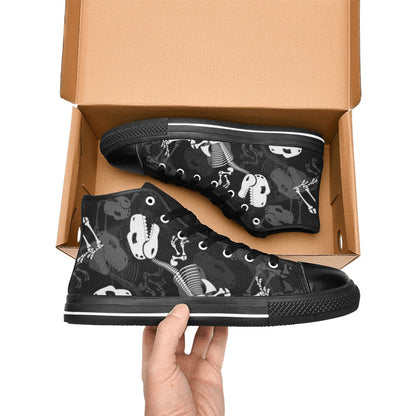 Dinosaur Skeleton - Women's High Top Canvas Shoes