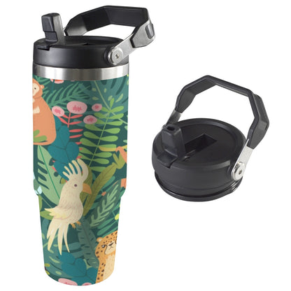 Tropical Jungle Animals - 30oz Tumbler with Top Handle