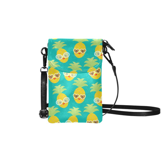 Pineapples With Glasses - Small Phone Purse / Bag