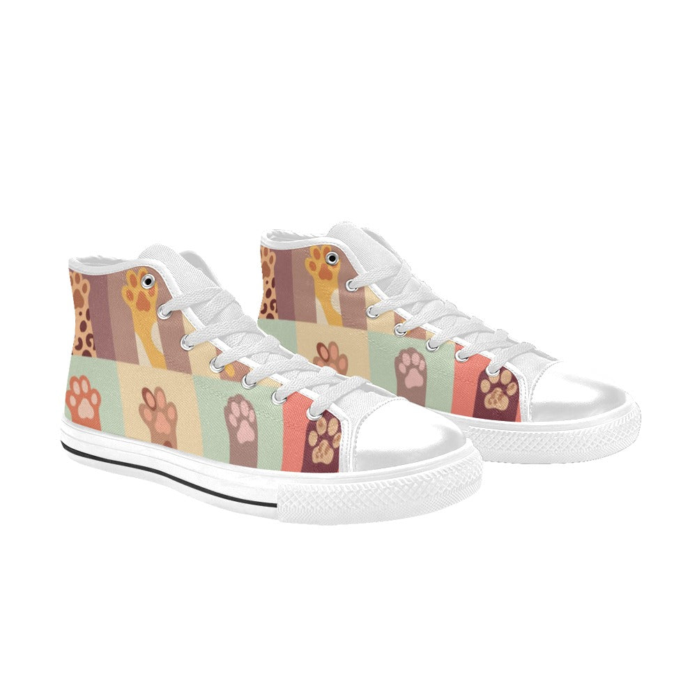 Cat Paws - Women's High Top Canvas Shoes