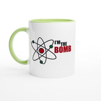 I'm The Bomb, Atom - White 11oz Ceramic Mug with Colour Inside Ceramic Green Colour 11oz Mug Globally Fulfilled Science