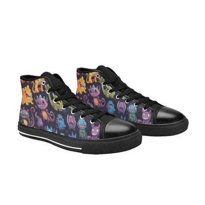 Monster Mania - Women's High Top Canvas Shoes