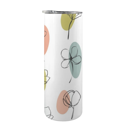 Flower Lines - 20oz Tall Skinny Tumbler with Lid and Straw