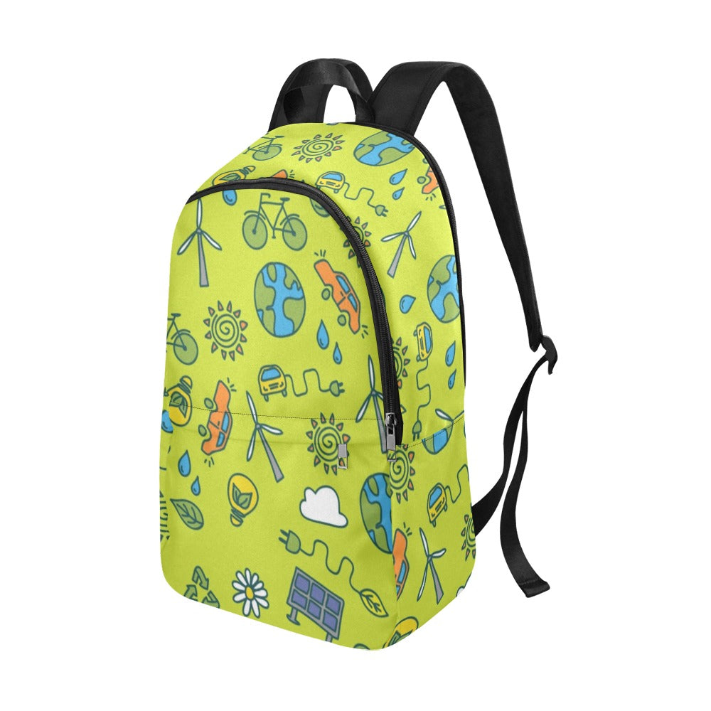 Go Green - Fabric Backpack for Adult Adult Casual Backpack Environment Printed Offshore