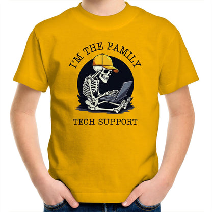 I'm The Family Tech Support - Kids Youth T-Shirt Gold Kids Youth T-shirt Printed In Australia Tech