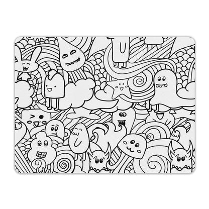 Black And White Creatures - Leather Mouse Pad