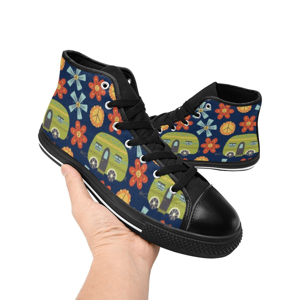 Hippy Caravan - Kids High Top Canvas Shoes Kids High Top Canvas Shoes Printed Offshore